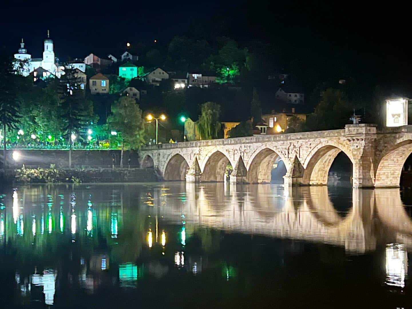 famous #tourist #attractions can be boring … this one is just amazing the #bridge over #drina #river in #višegrad #travel #tourism #bosnia #unesco #nightphotography #shotoniphone #nofilter #iphone13pro
